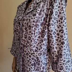 Sag Harbor Dress  Women's  Grey  Black  Animal Print Jacket  Size 18   Polyester